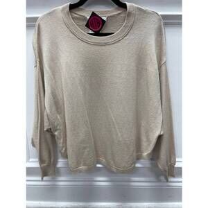 NEW STITCH & NEEDLE halle spring crewneck sweater in sand